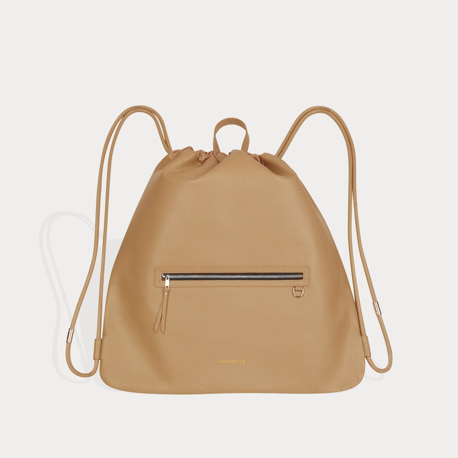 Drawstring Backpack Tan/Gold – Bandolier - Main Image