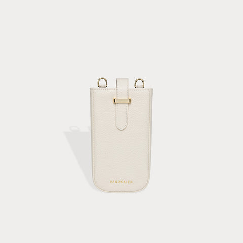Slip Top Pebble Leather Holster - Ivory/Gold