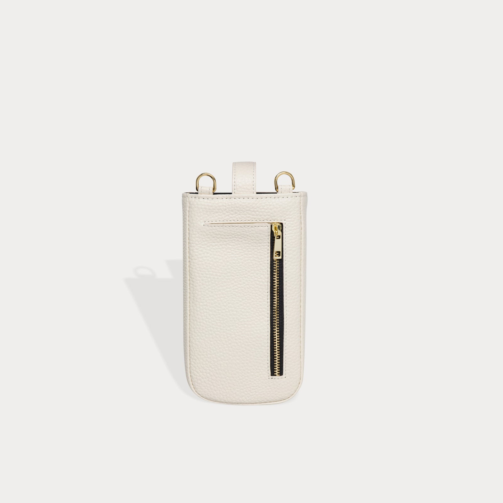 Slip Top Pebble Leather Holster - Ivory/Gold