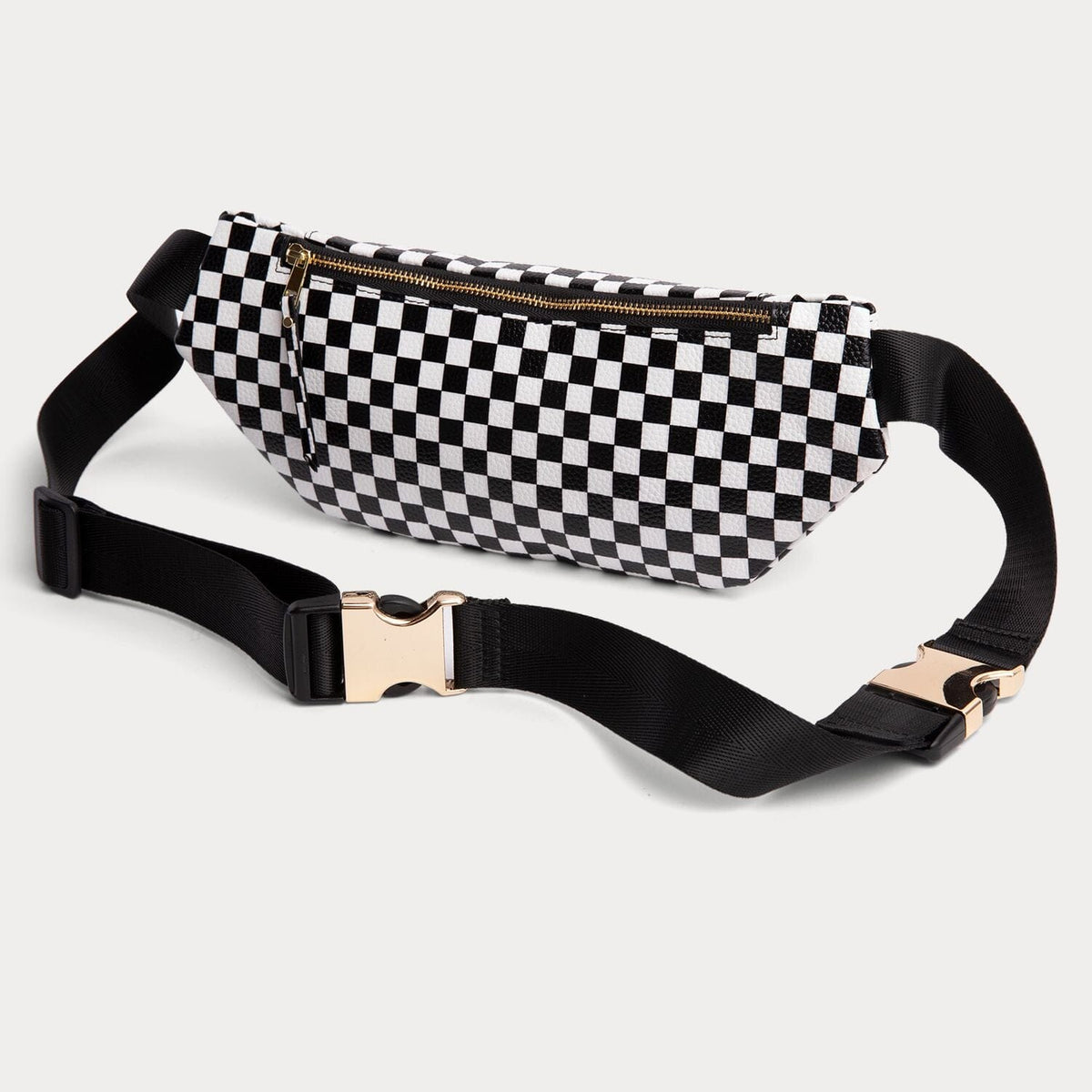 Elegant Houndstooth Plaid Chain Waist Bags For Women Stylish Canvas Waist  Packs Female Fanny Pack Wide Strap Crossbody Chest Bag