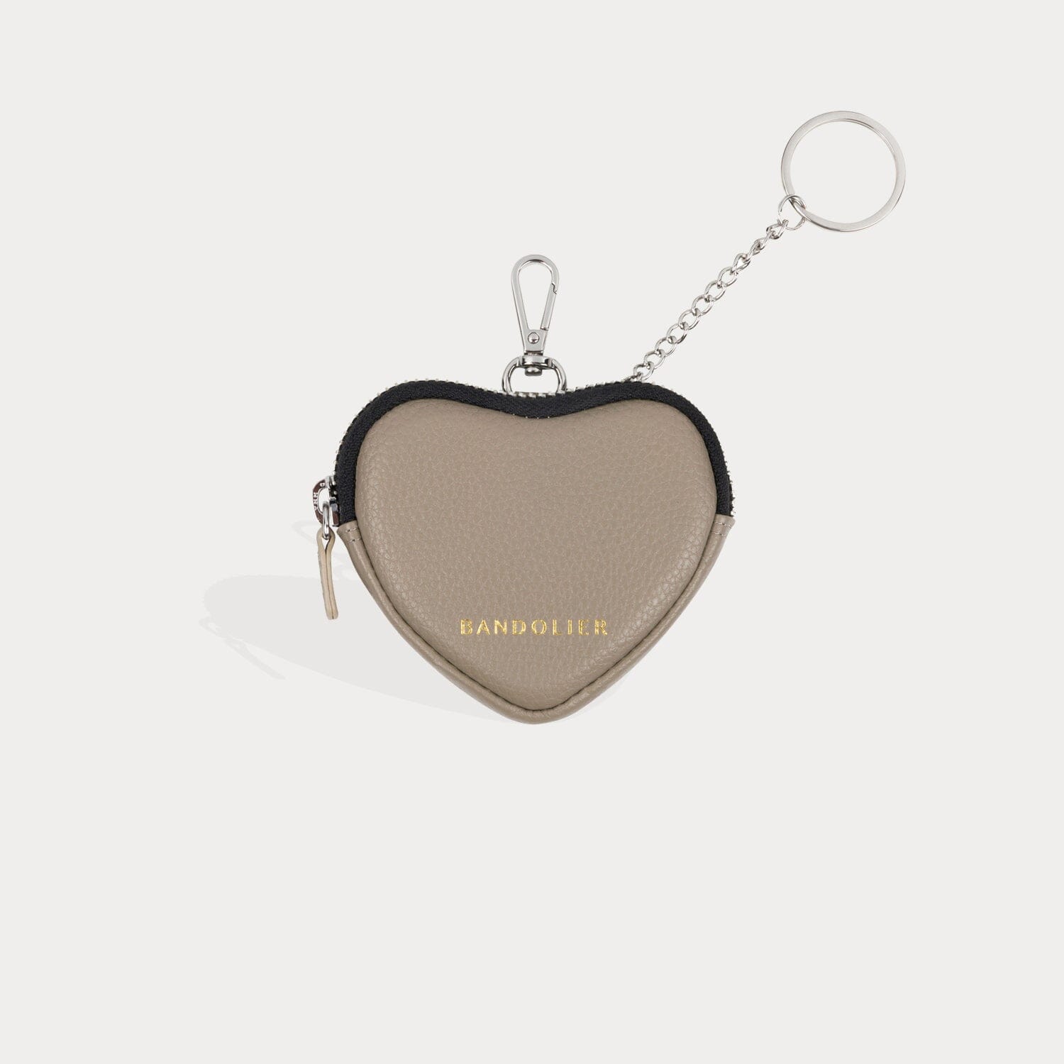 Mini Heart Pouch - Greige/Silver Fashion Pouch Bandolier 