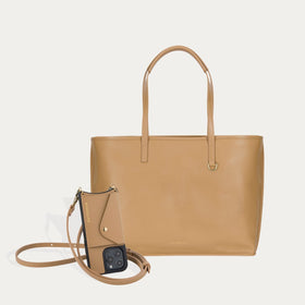 Donna Crossbody and Tote Set - Tan/Gold pack Bandolier 