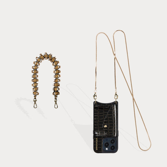 Gia Crystal Crossbody Bandolier Set - Bronze Black/Gold Accessories Bandolier 