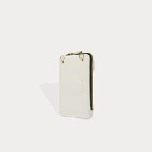 Pebble Leather Expanded Zip Pouch - Ivory/Gold