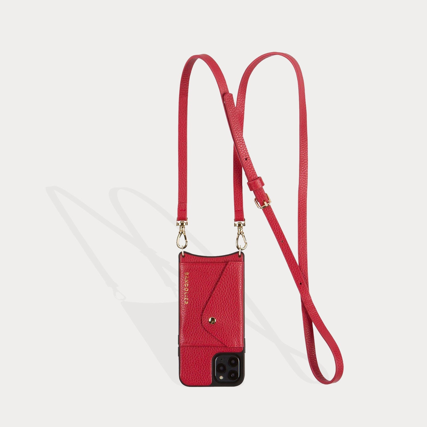 Donna Side Slot Crossbody Bandolier - Classic Red/Gold