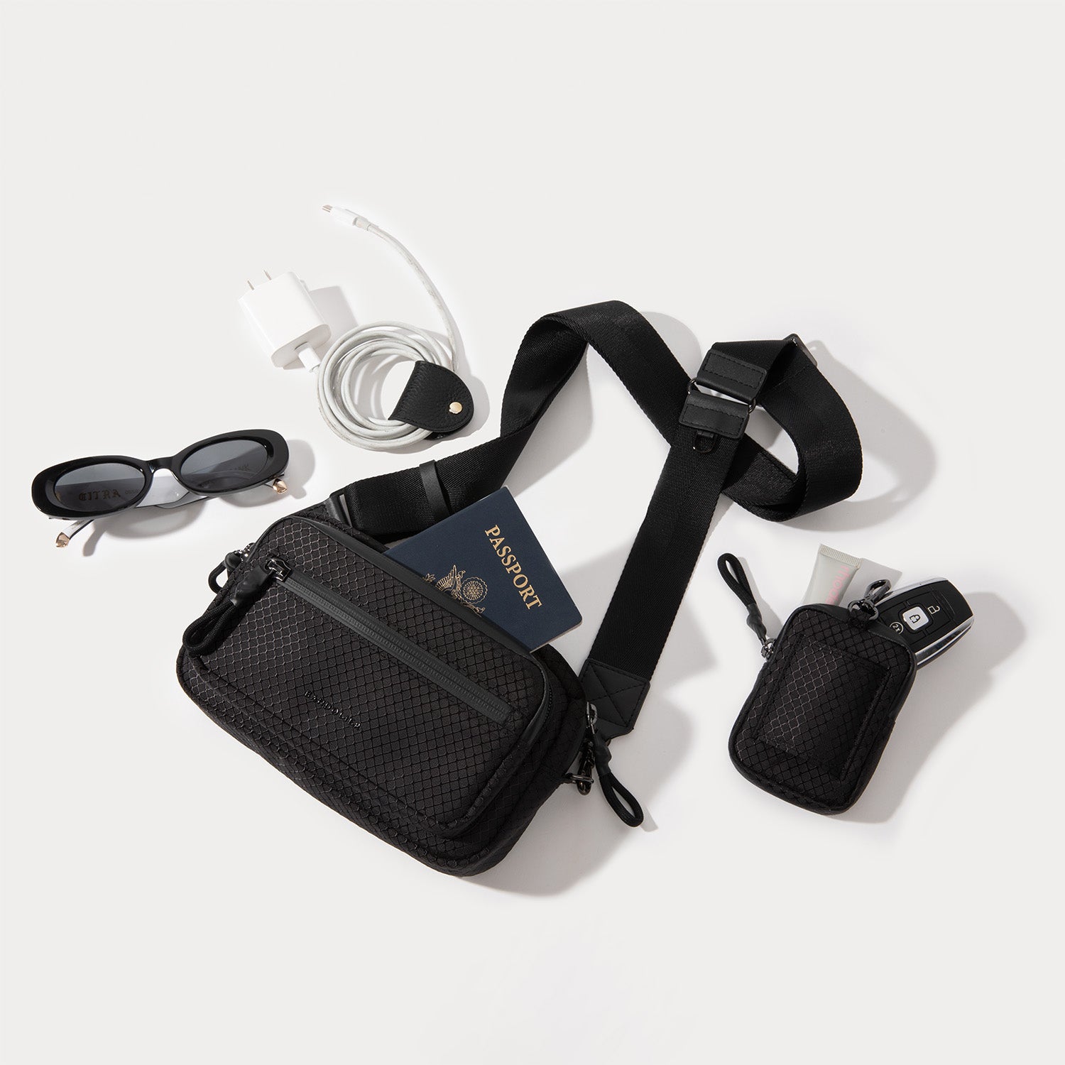 Ripstop Nylon Crossbody Bag - Black/Pewter – Bandolier