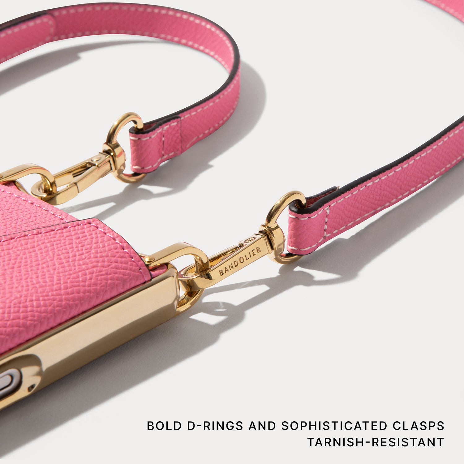 Donna Chrome Crossbody Phone Case - Flamingo Pink/Gold