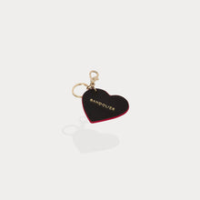Bandolier Pebble Leather Heart Keychain - Black/Red/Gold