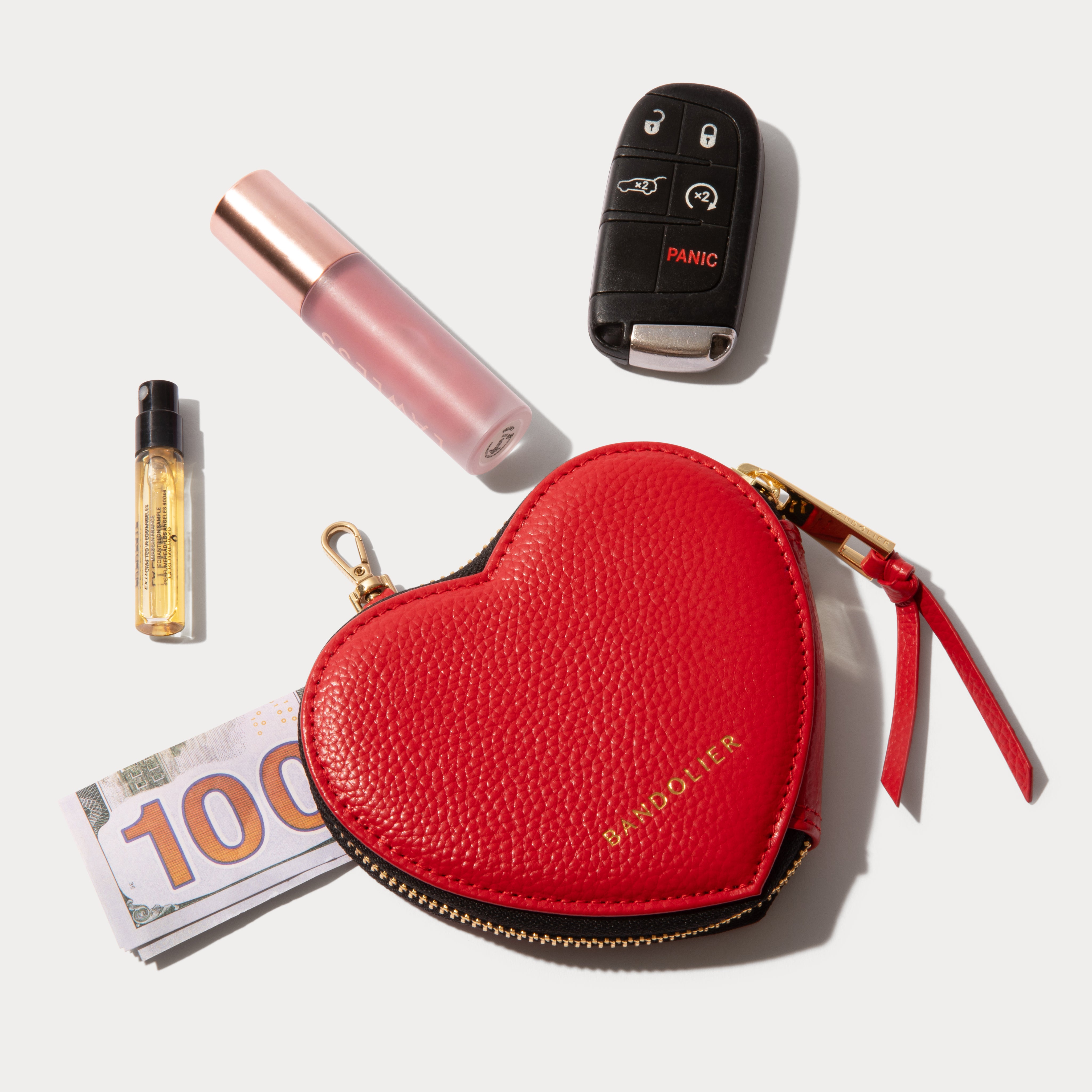 Magnet Heart Wallet - Red/Gold