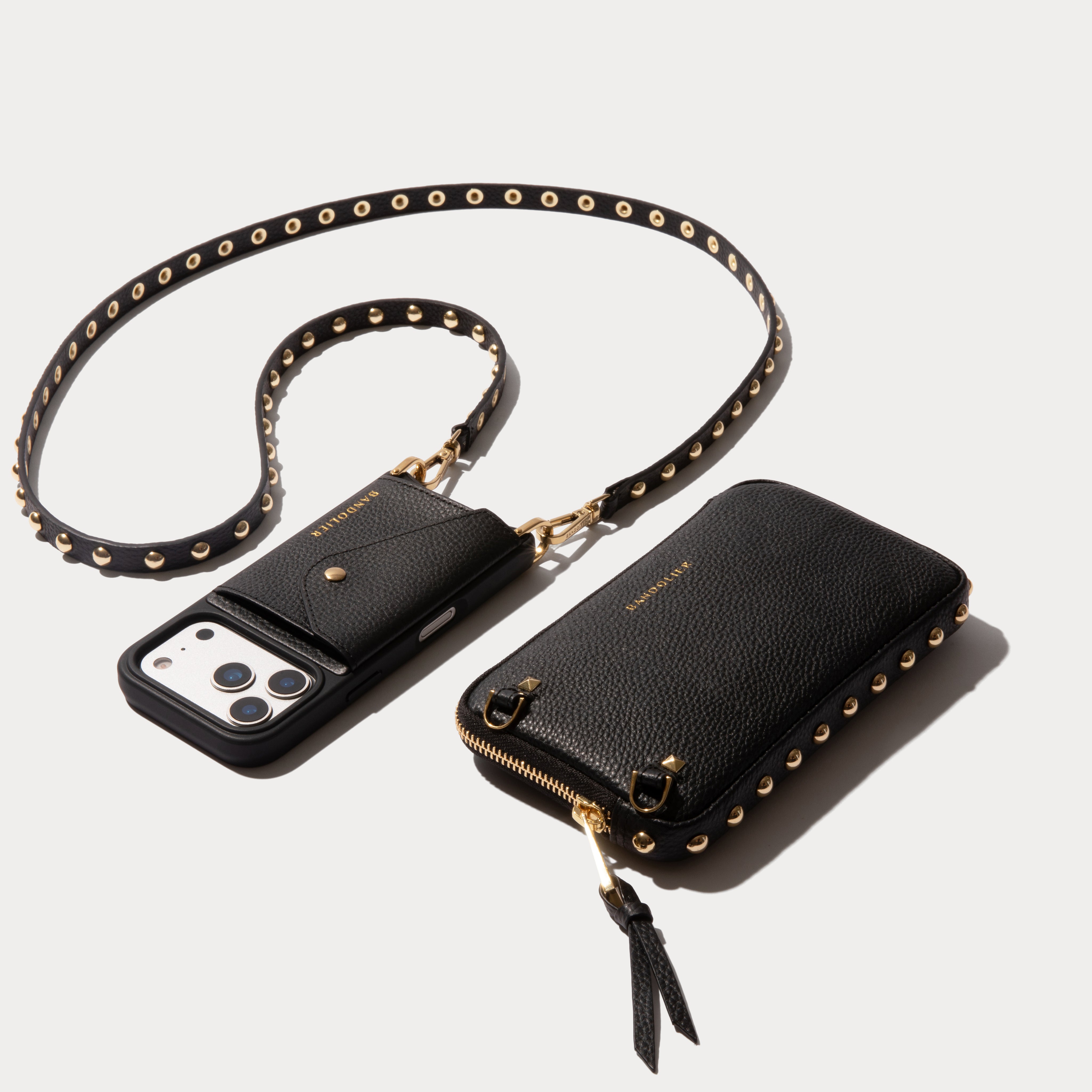 Annie Pouch Set - Black/Gold