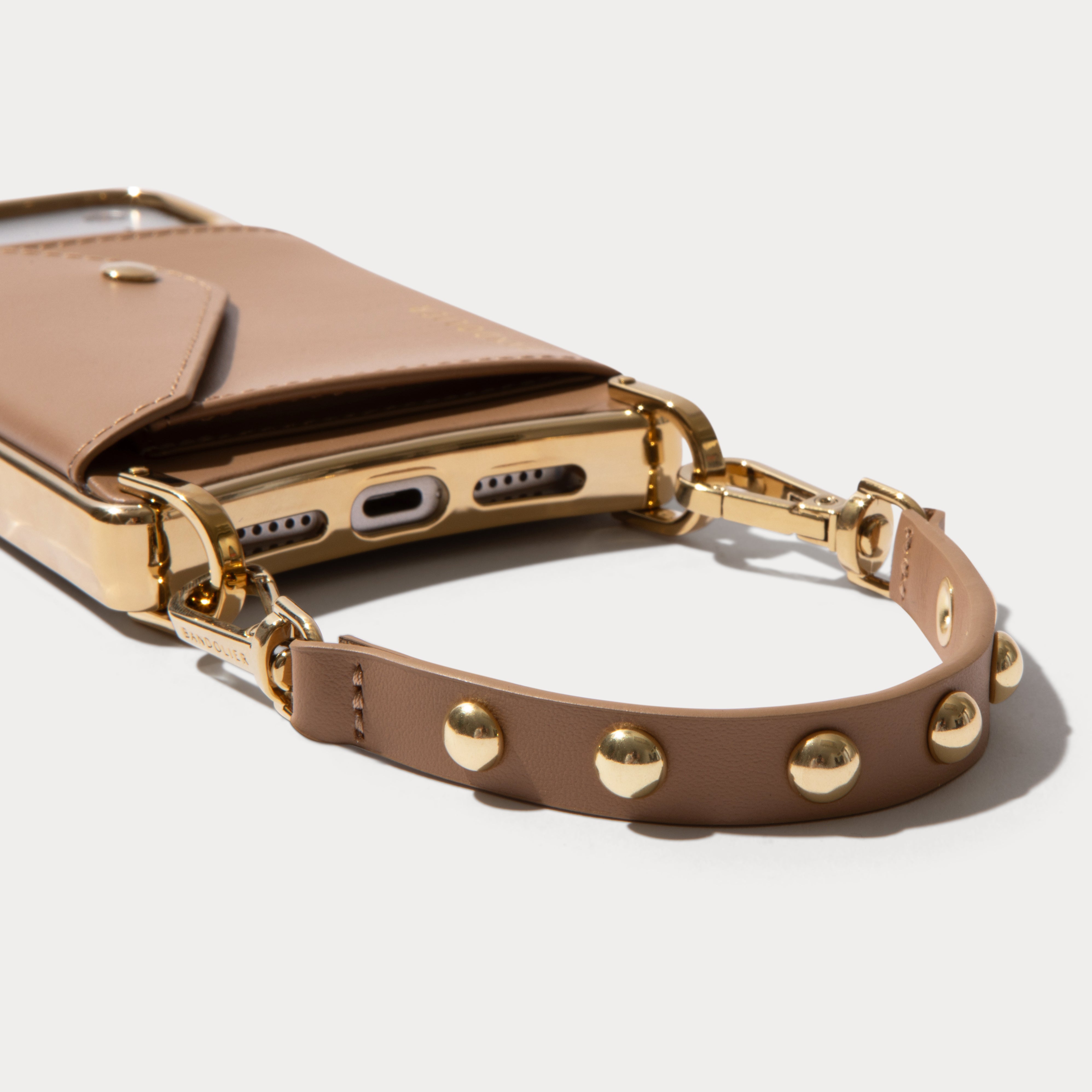 Annie Wristlet - Tan/Gold