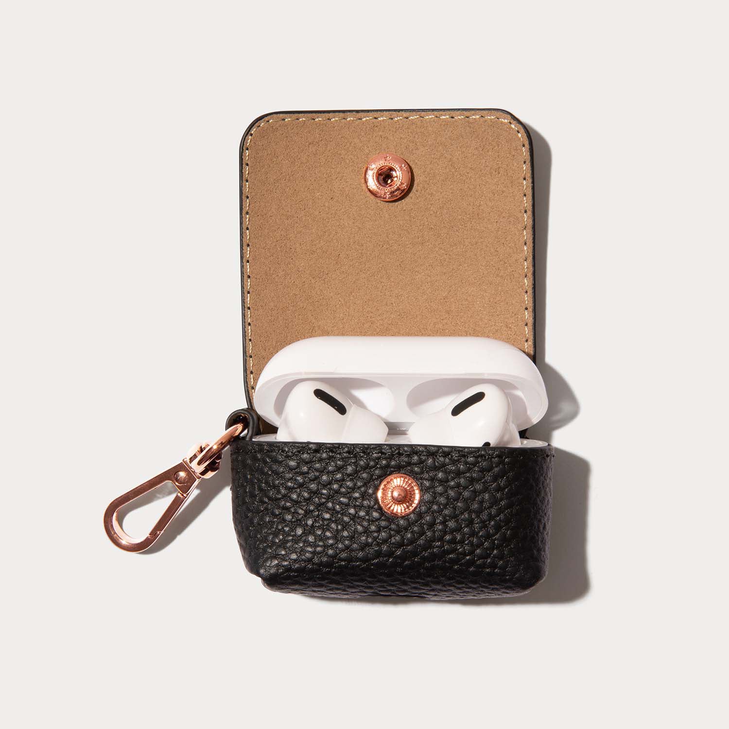 Avery AirPods Clip-On Pouch - Black/Rose Gold