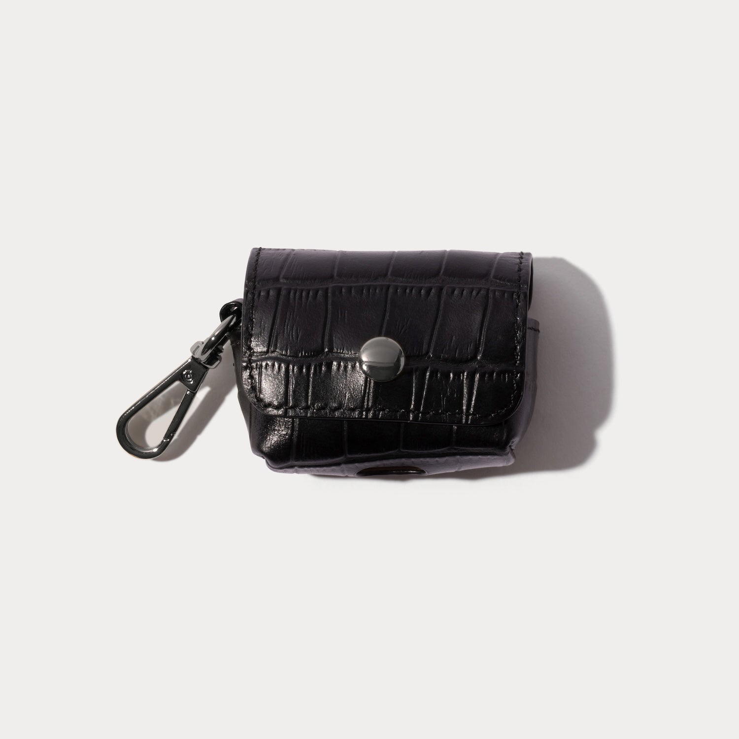 Avery AirPods Clip-On Pouch - Black Croc/Pewter