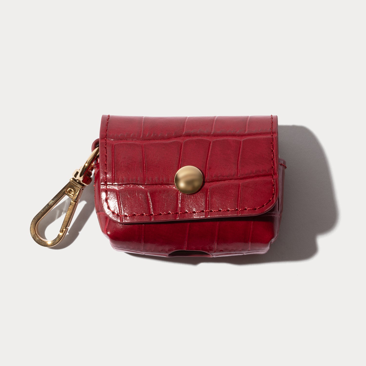 Avery AirPods Clip-On Pouch - Red Croc/Gold