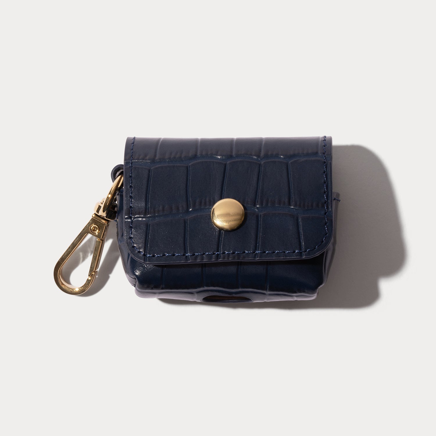 Avery AirPods Clip-On Pouch - Navy Croc/Gold