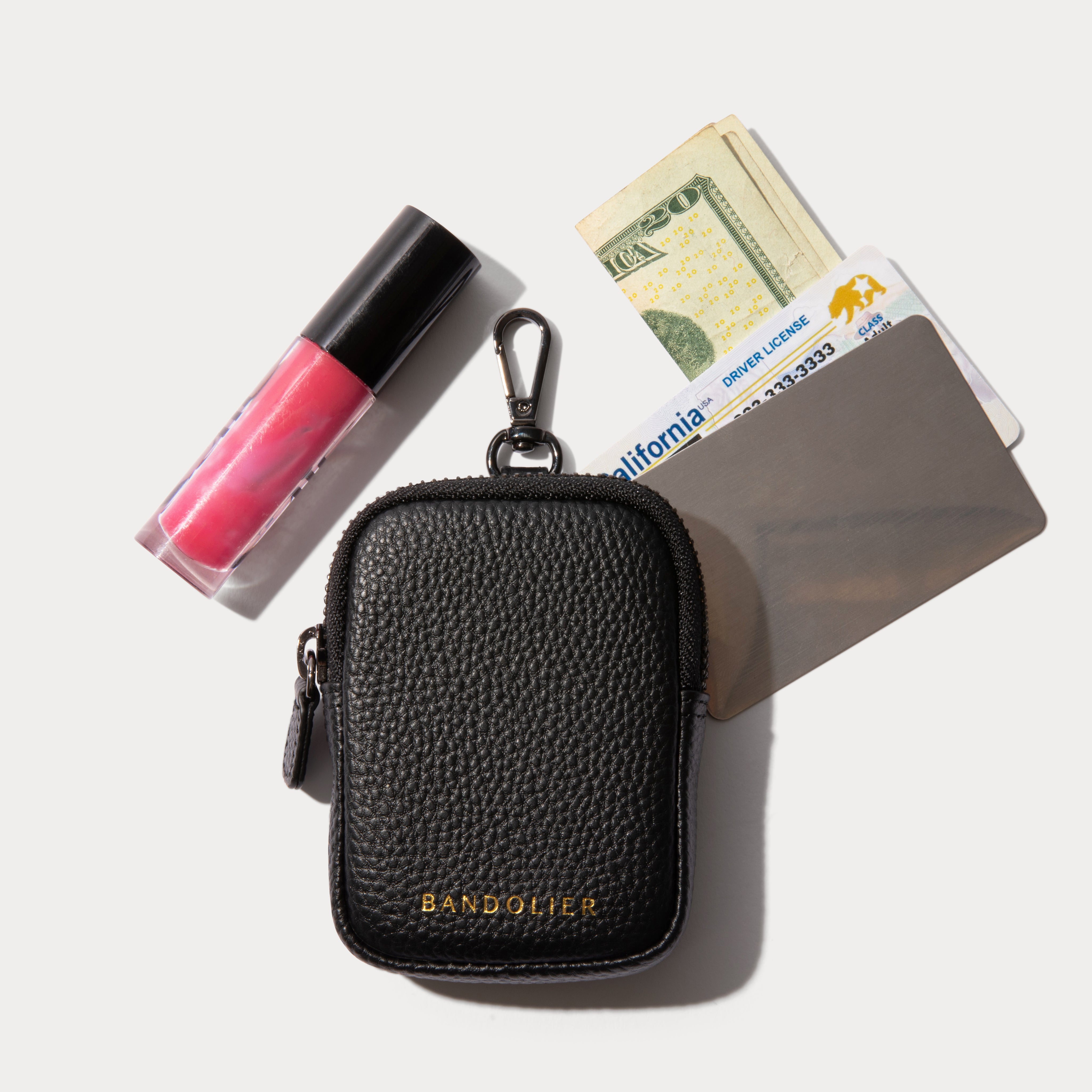 Bodie Crossbody Strap Only with Mini Zip Pouch - Black/Pewter