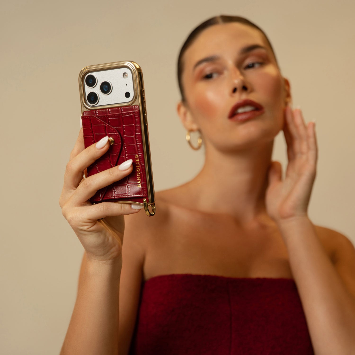 Cora Chrome Essentials Set - Red Croc/Gold