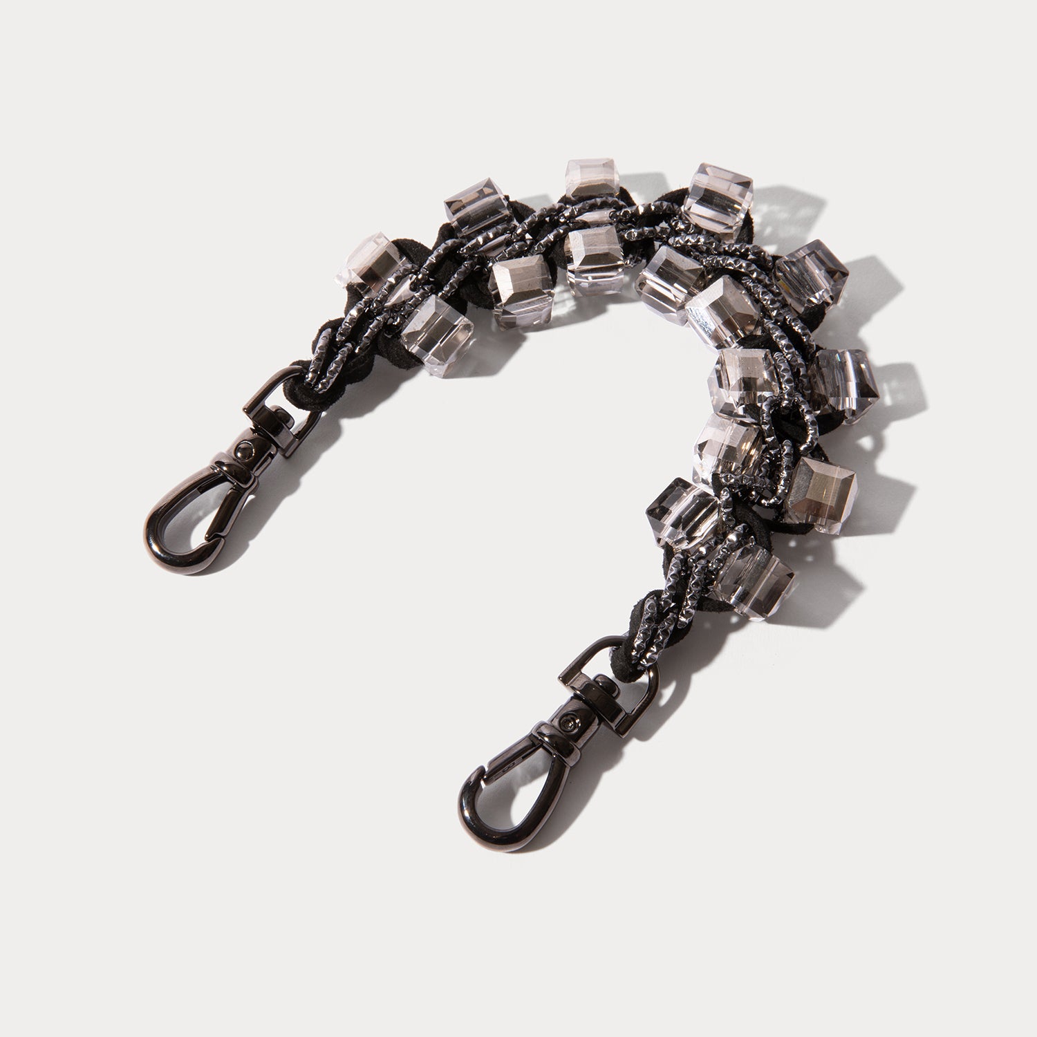 Crystal Wristlet - Black/Pewter