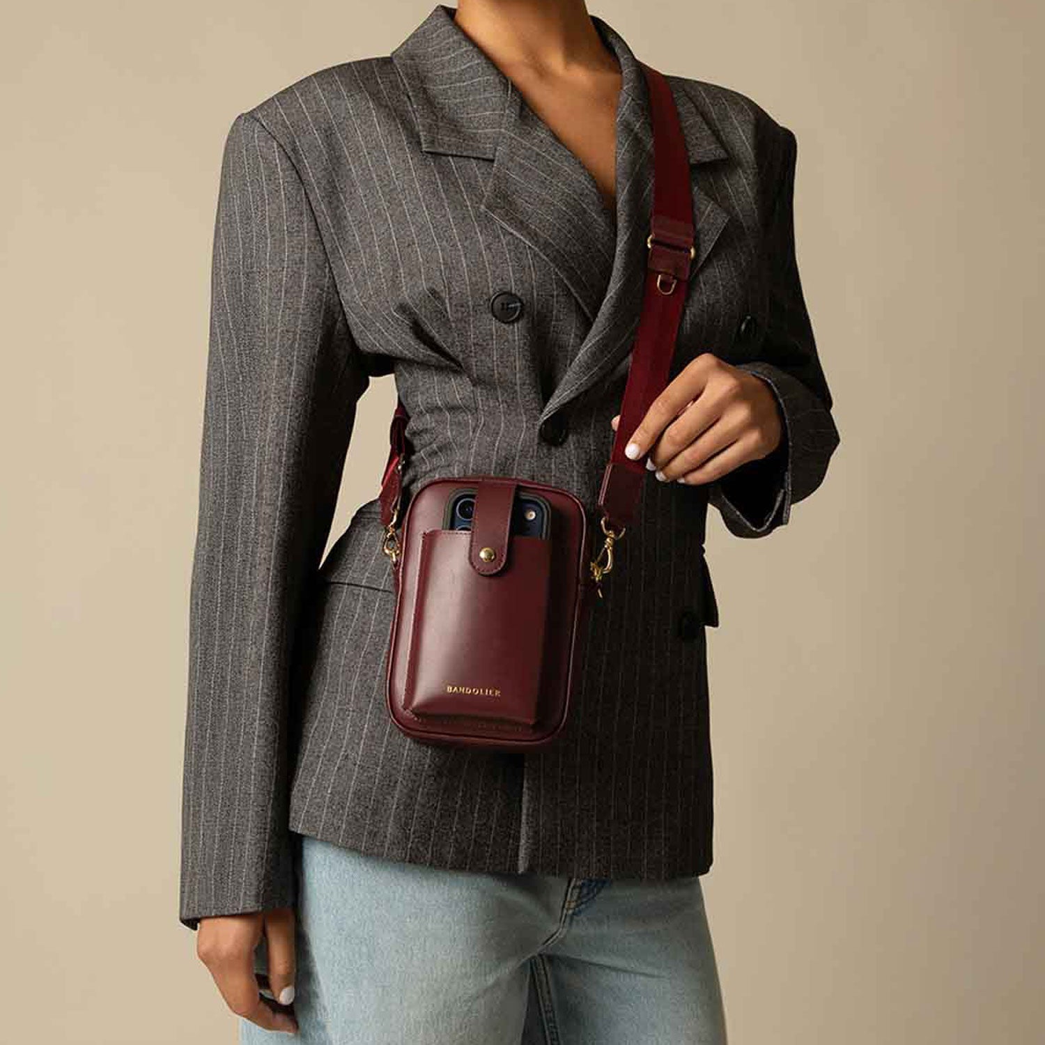 Dillon Bag - Wine/Gold