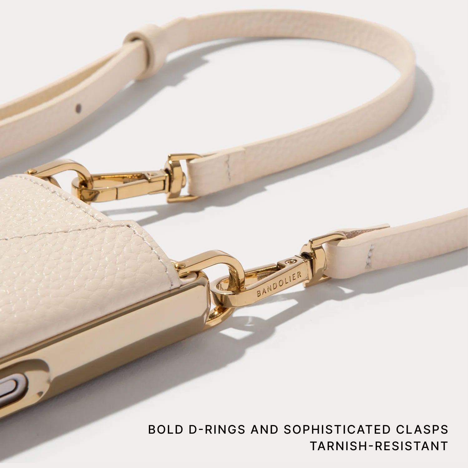 Donna Chrome Crossbody Phone Case - Ivory/Chrome Gold