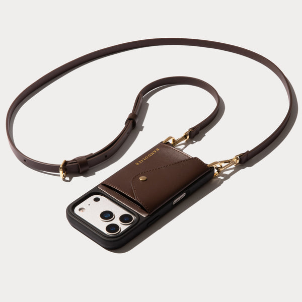 Donna Crossbody Phone Case - Espresso Brown/Gold – Bandolier