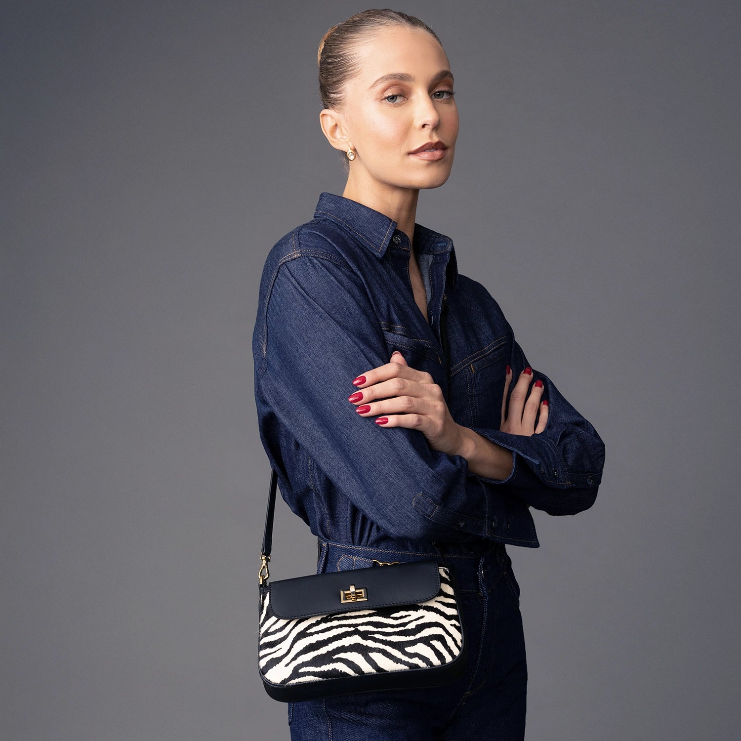 Taylor Bag - Zebra/Gold – Bandolier