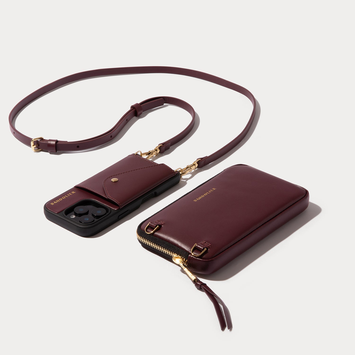 Donna Pouch Set - Wine/Gold