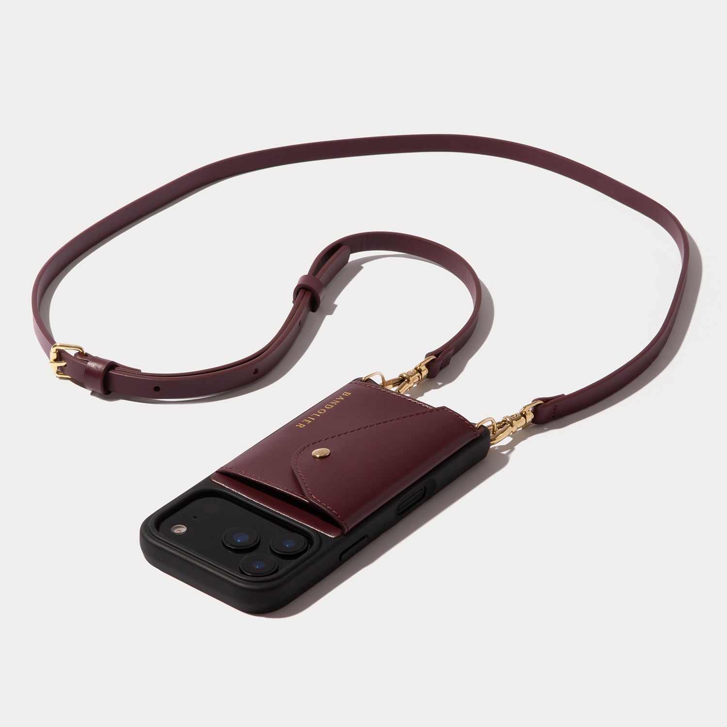 Donna Crossbody Phone Case - Wine/Gold