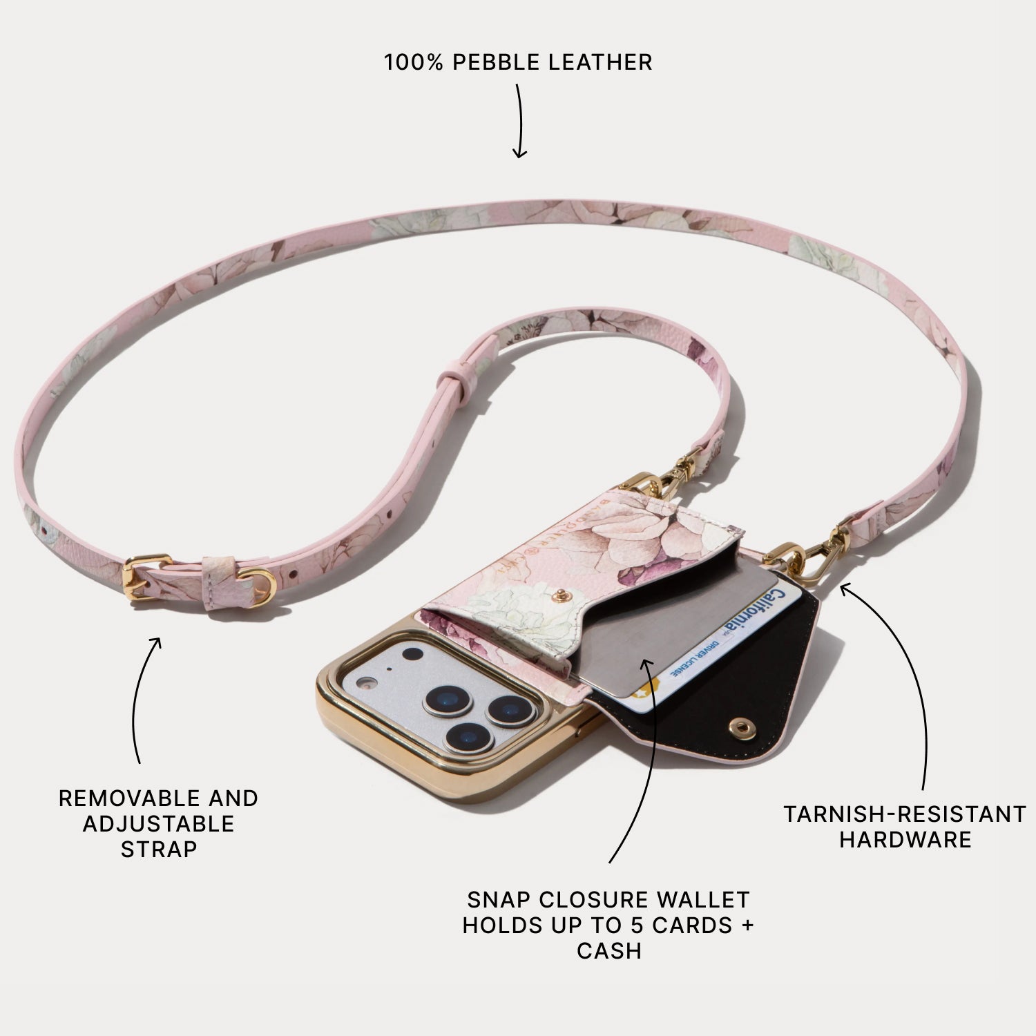 Donna Essentials Set - Ceci Pink Floral/Chrome Gold