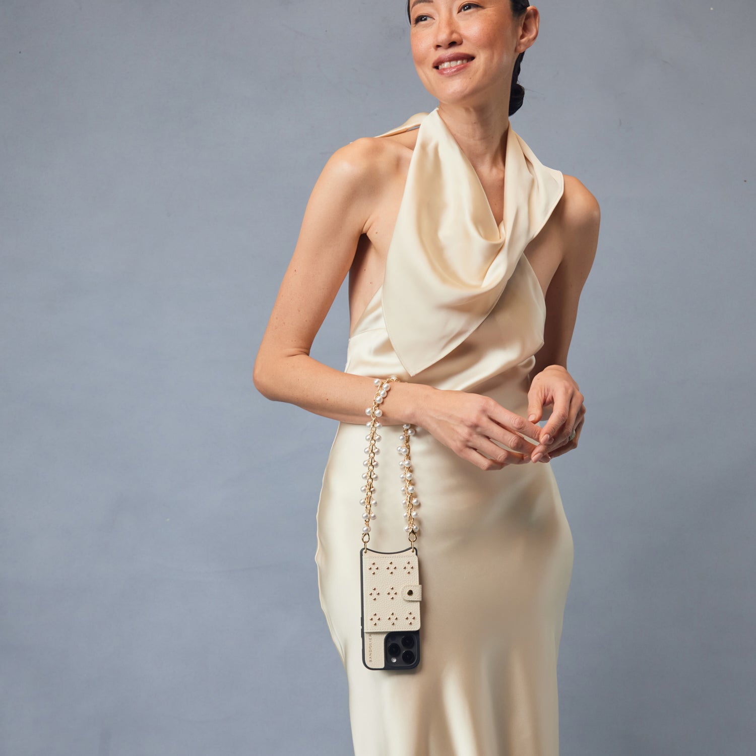 Emelia Long Wristlet - Pearl Gold/Gold