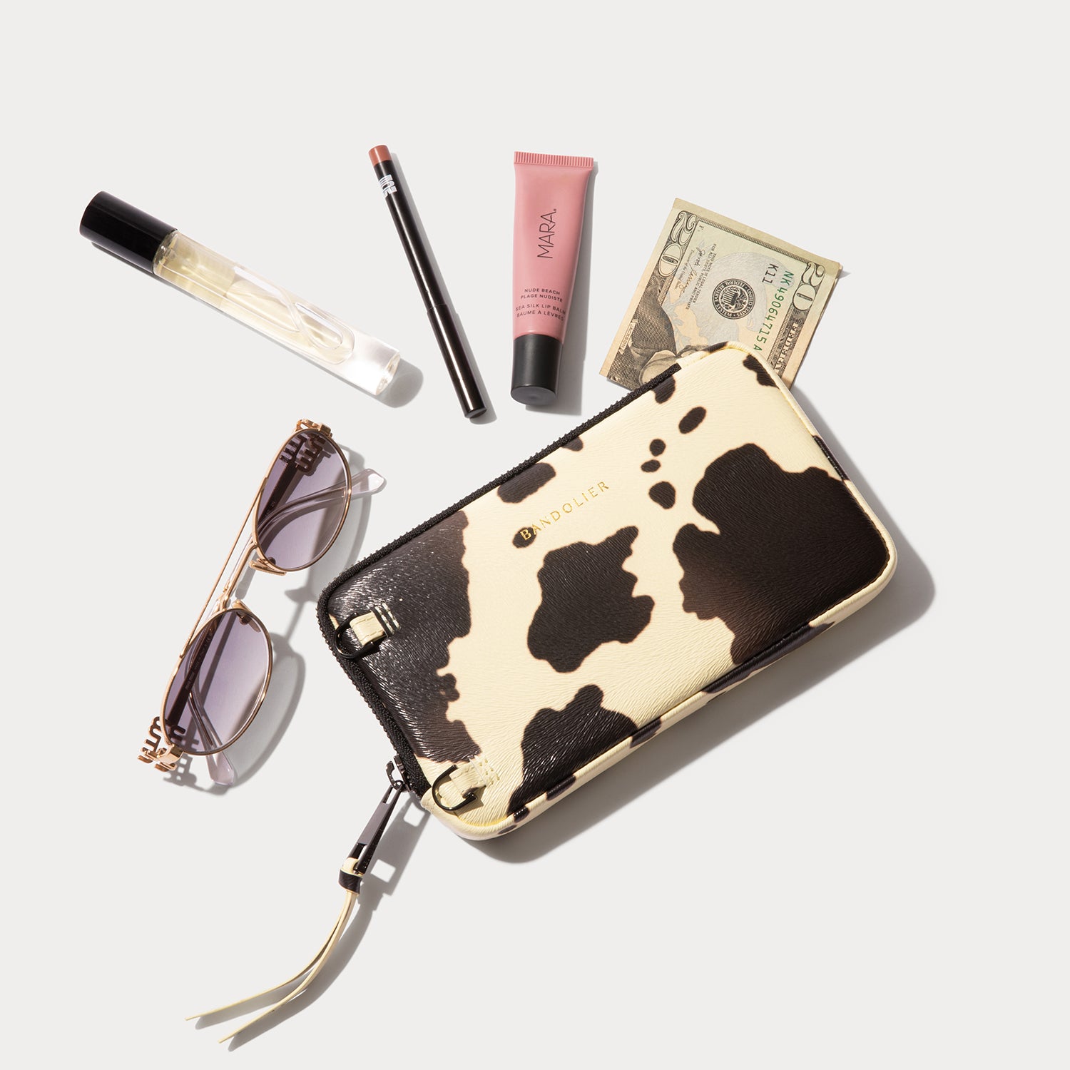 Expanded Zip Pouch - Spotted Hide/Gold