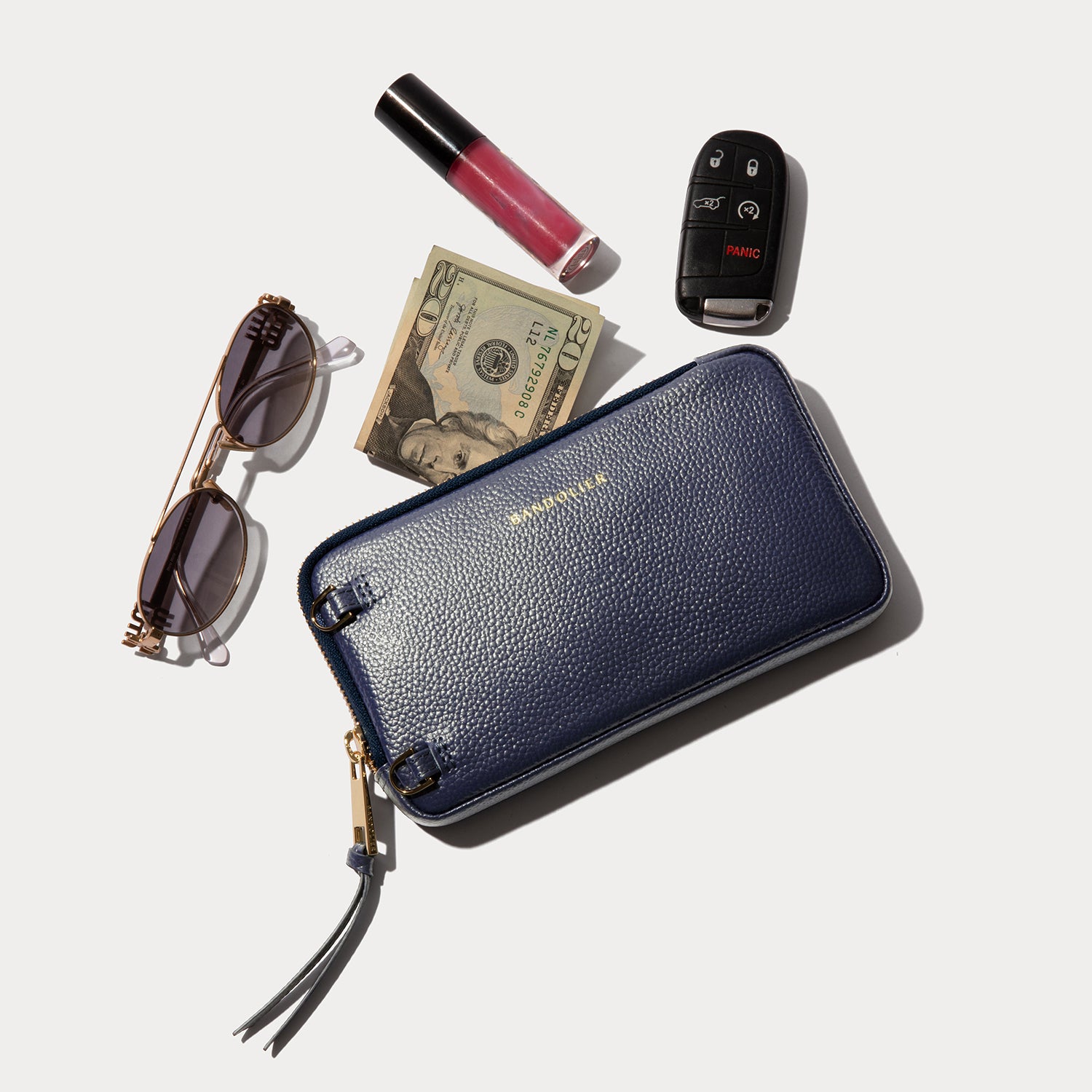 Hailey Pouch Set - Navy Chrome/Gold