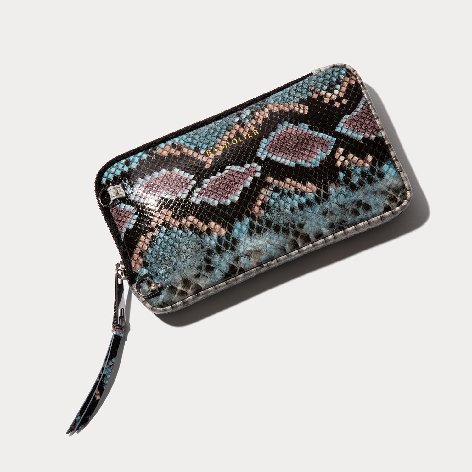 Expanded Zip Pouch - Blue Snake Chrome/Silver
