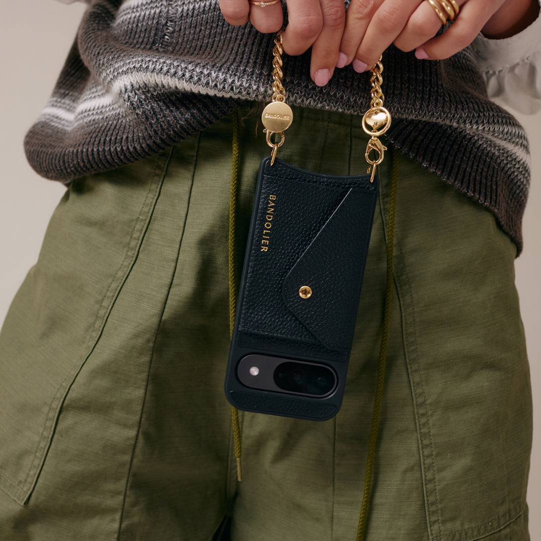 Charm Pixel Wristlet - Black/Gold – Bandolier