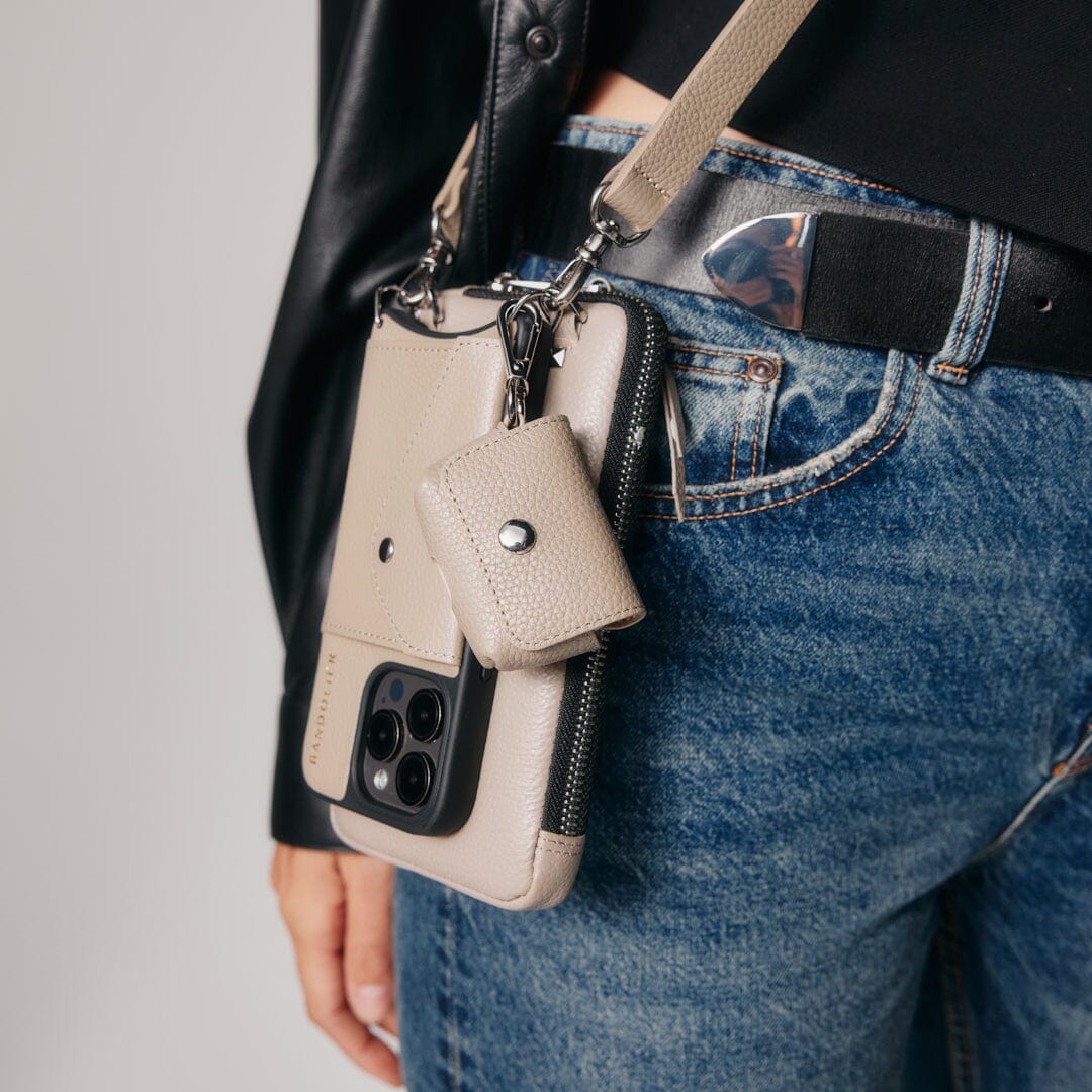 Avery AirPods Clip-On Pouch - Greige/Silver