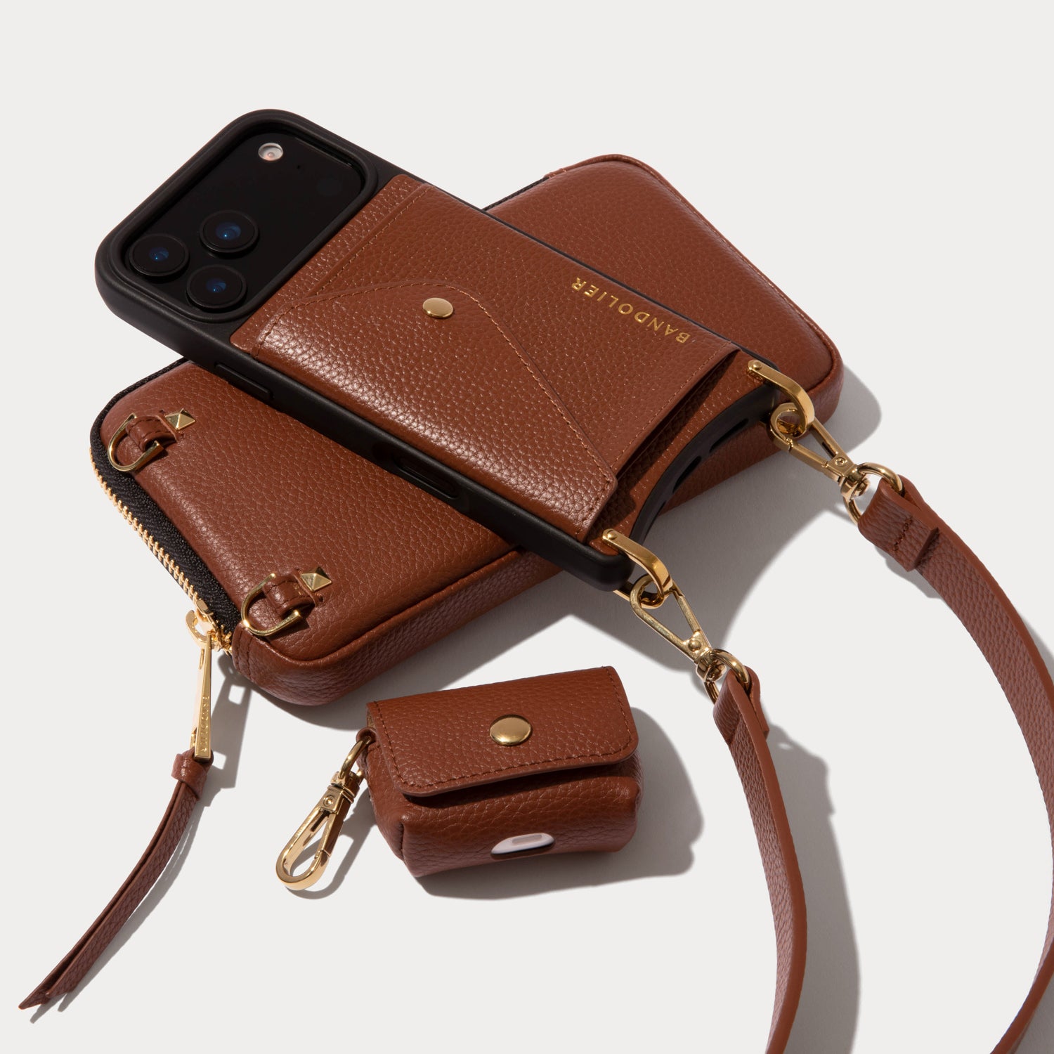 Hailey Essentials Set - Cognac/Gold