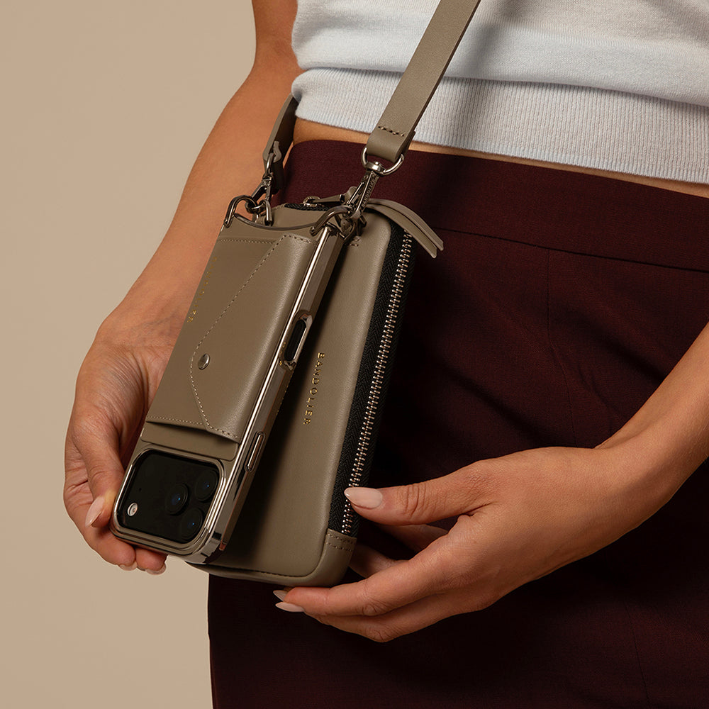 Hailey Pouch Set - Chrome Warm Gray/Antique Silver