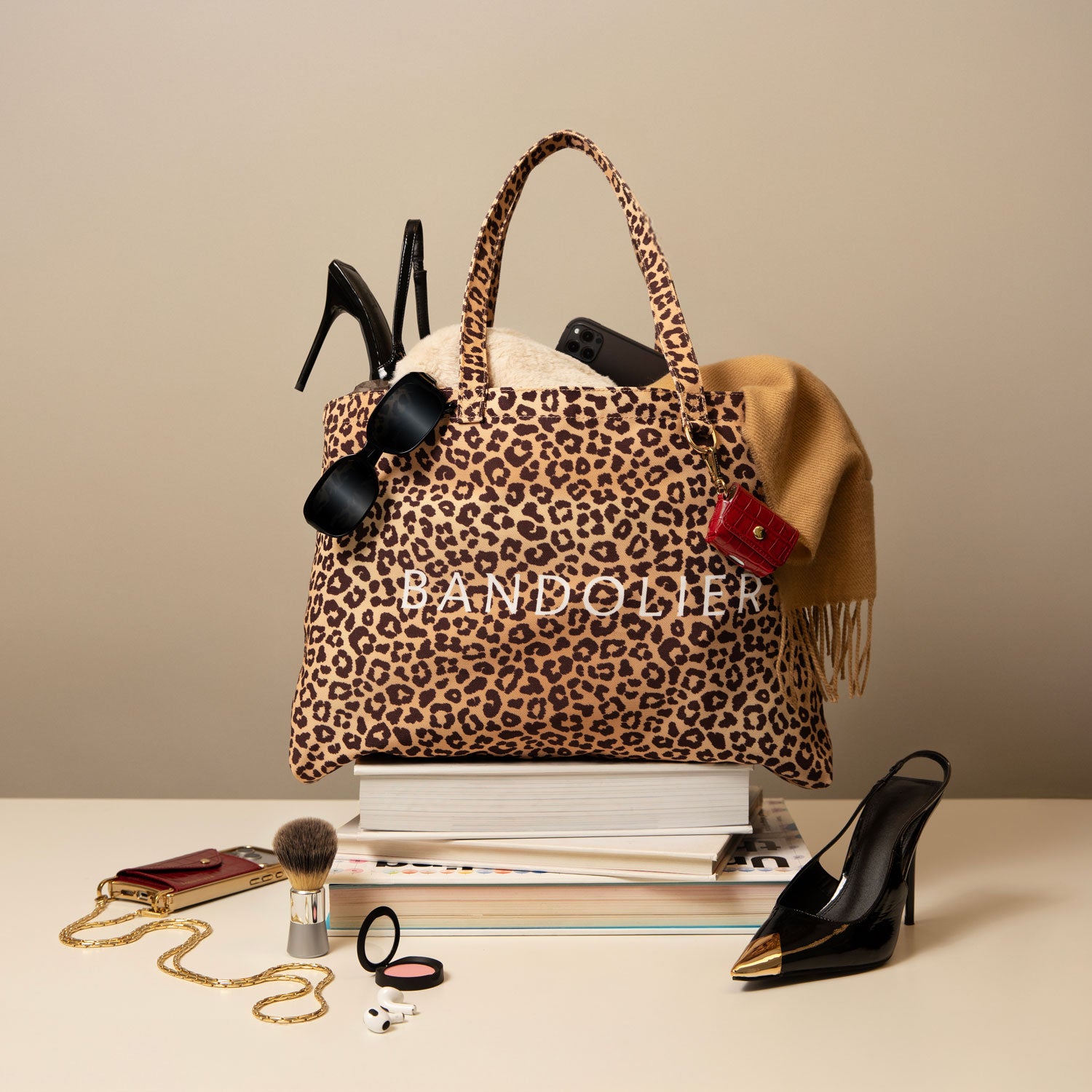 Leopard Tote - Leopard/Gold