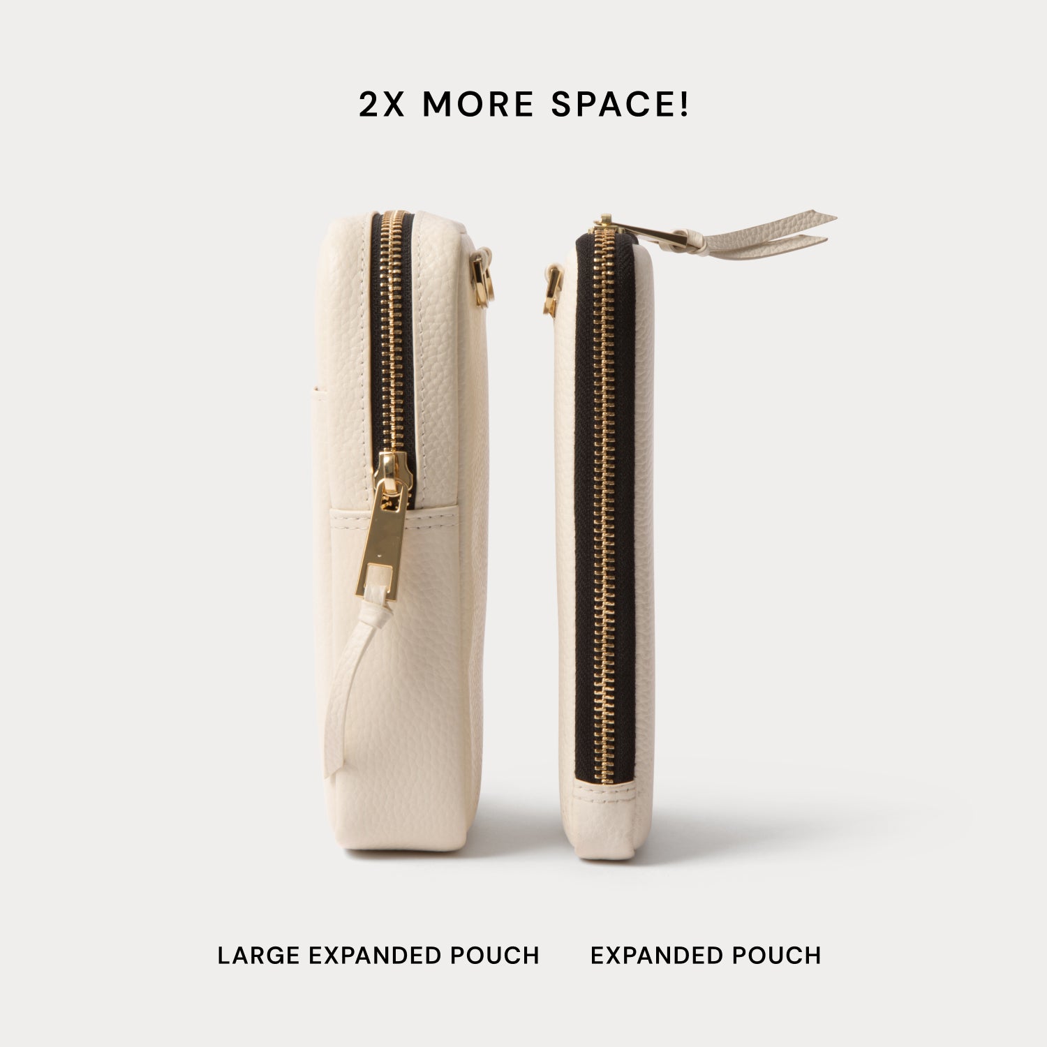Large Expanded Pouch Set - Ivory/Gold