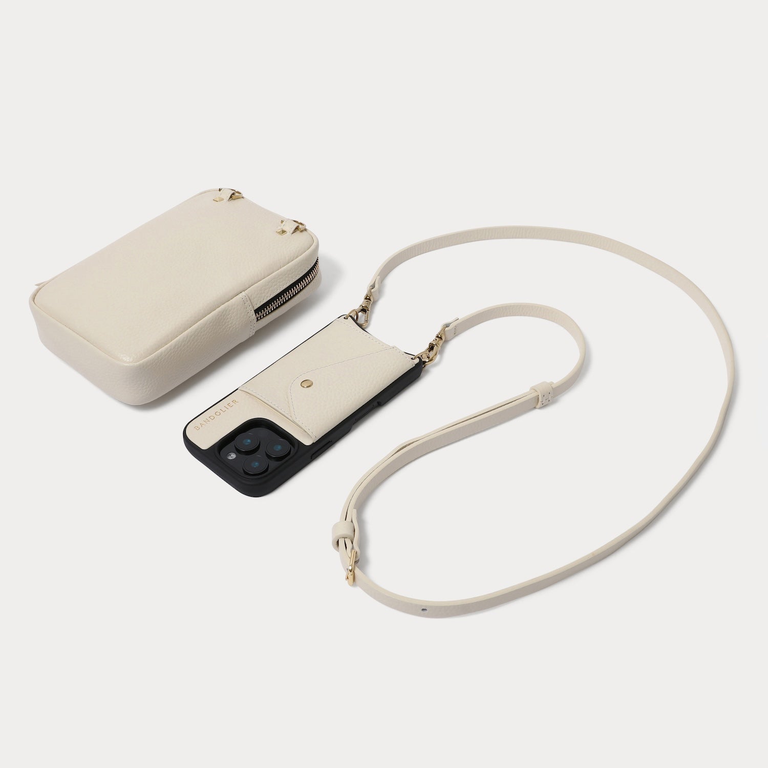 Large Expanded Pouch Set - Ivory/Gold