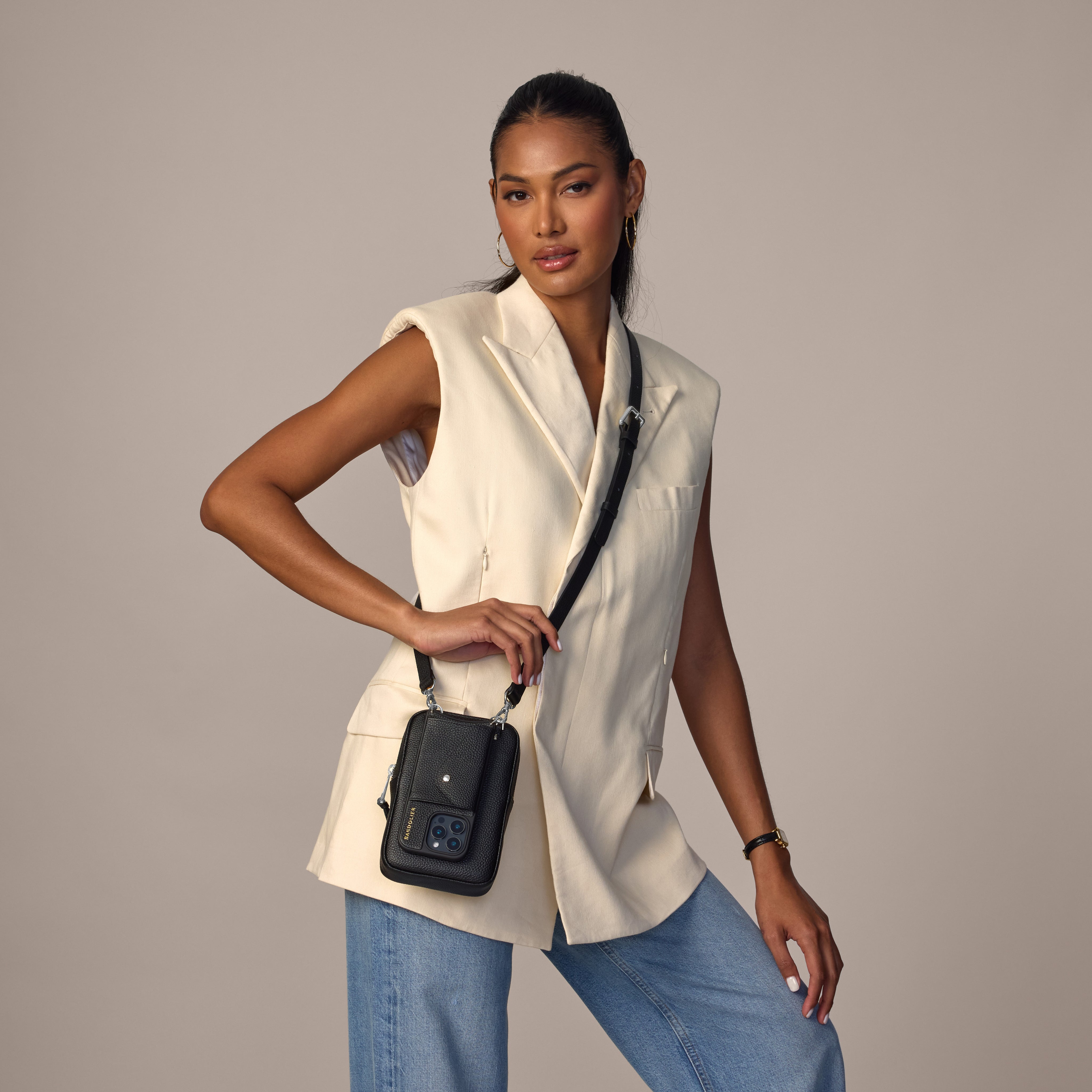 Large Expanded Pouch Set - Black/Silver