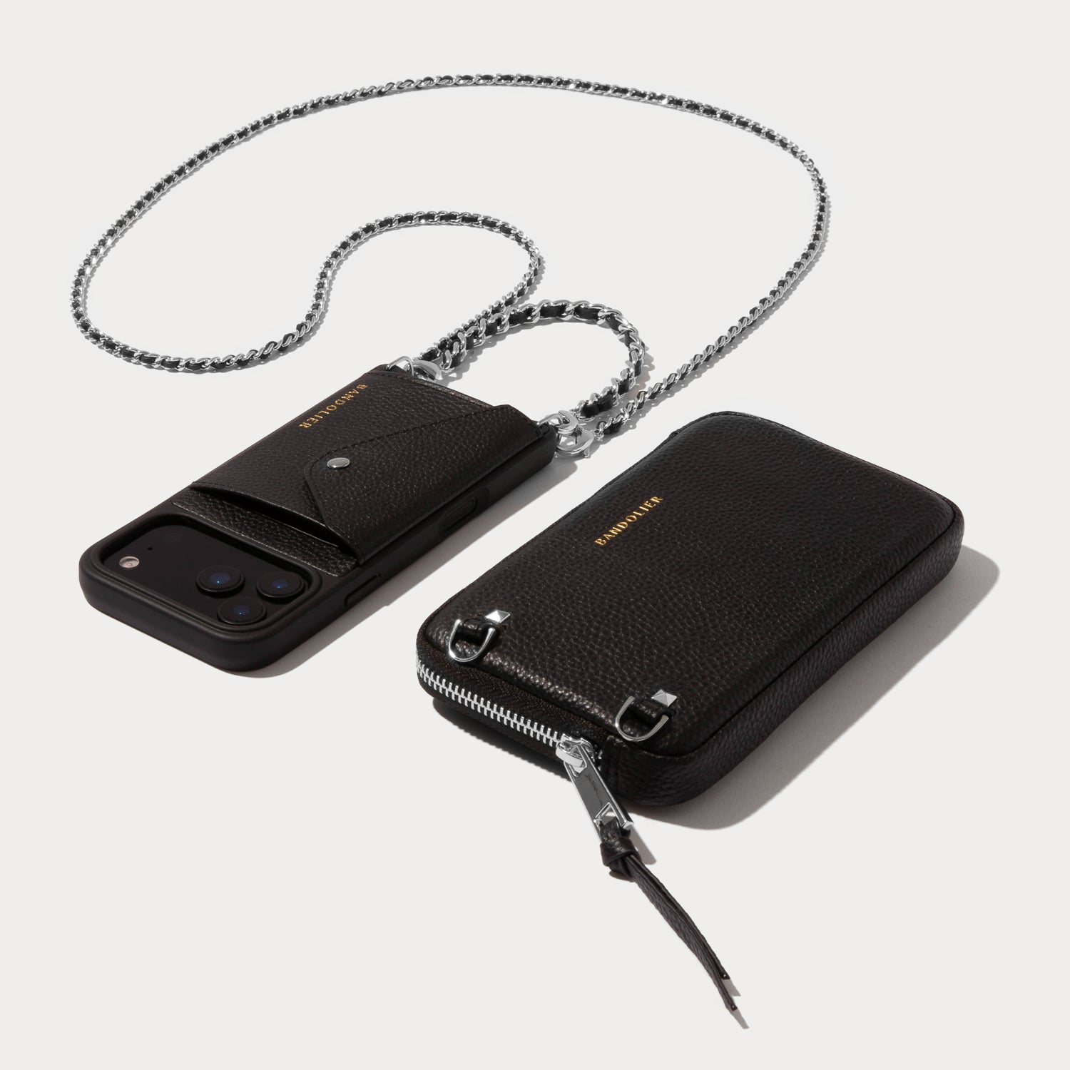 Lily Pouch Set - Black/Silver