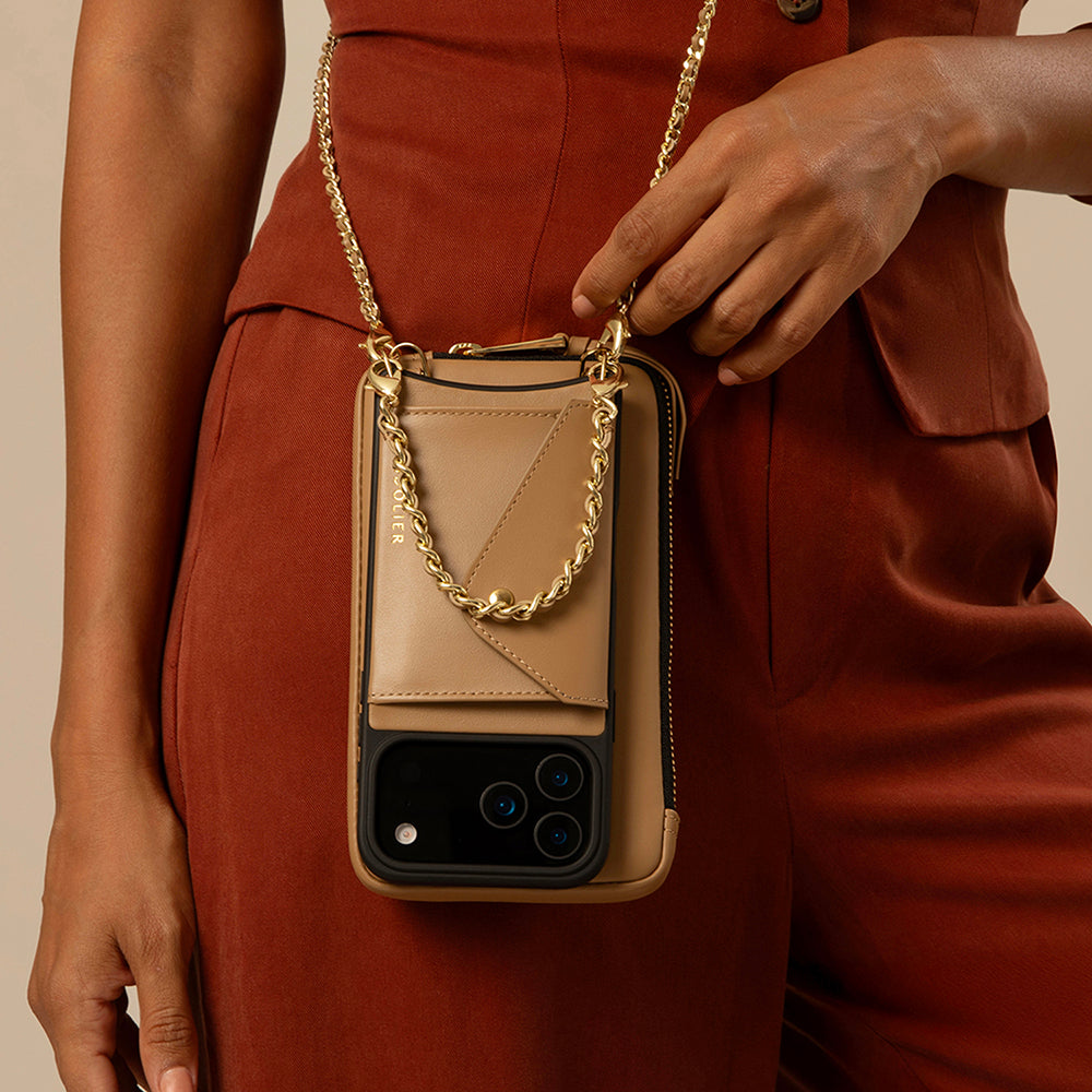 Lily Pouch Set - Tan/Gold