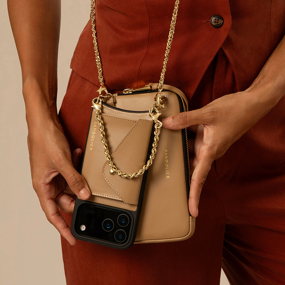 Lily Pouch Set - Tan/Gold