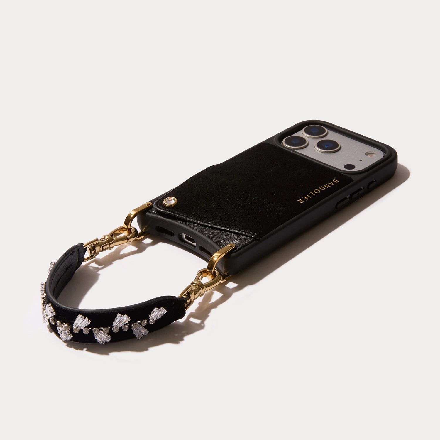 Lizzy Satin Phone Case - Black/Gold – Bandolier