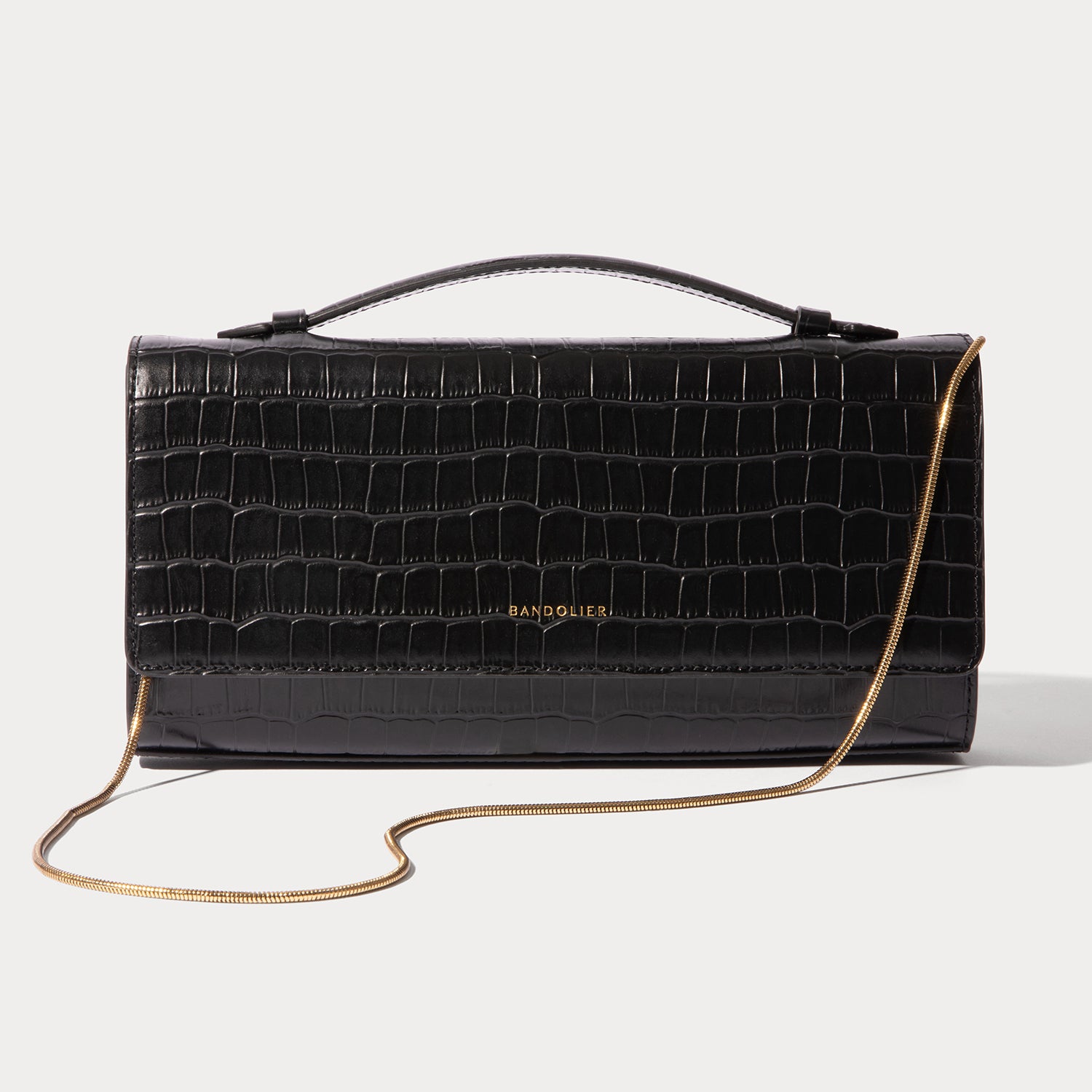 Maeve Bag - Black Croc/Gold