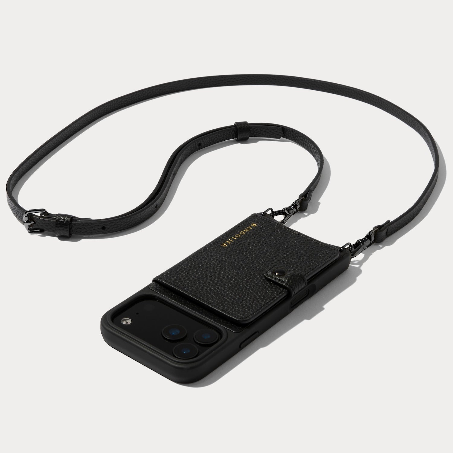 Mila MagSafe Charging Crossbody Bandolier - Black/Pewter