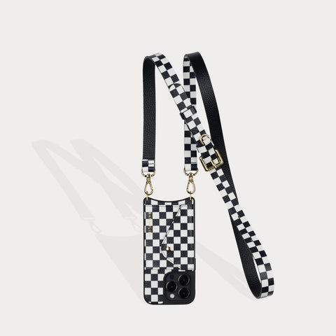 Lana Lipstick Strap Only in Black/Gold | Genuine Leather | Bandolier Style