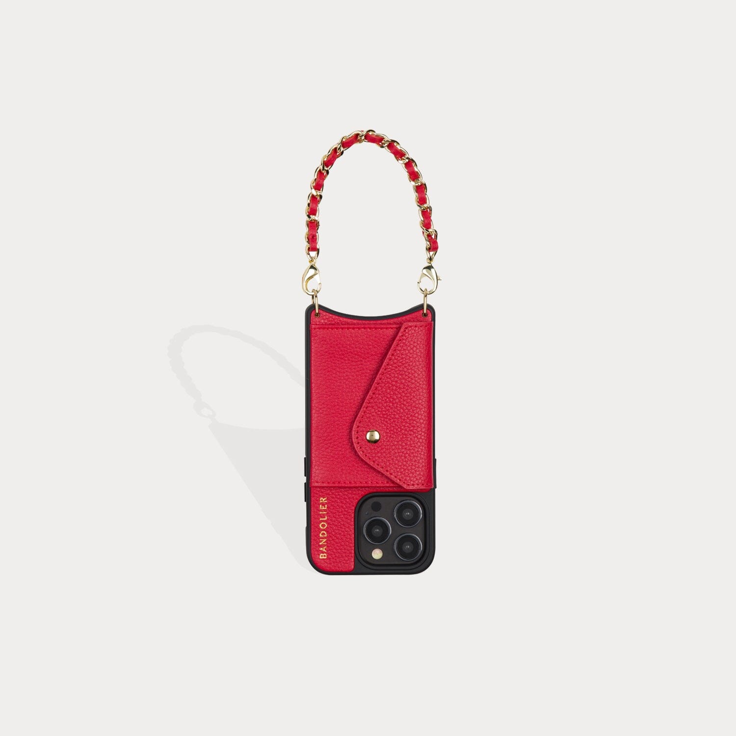 Lily Side Slot Leather Crossbody Bandolier Set - Red/Gold Accessories Bandolier 