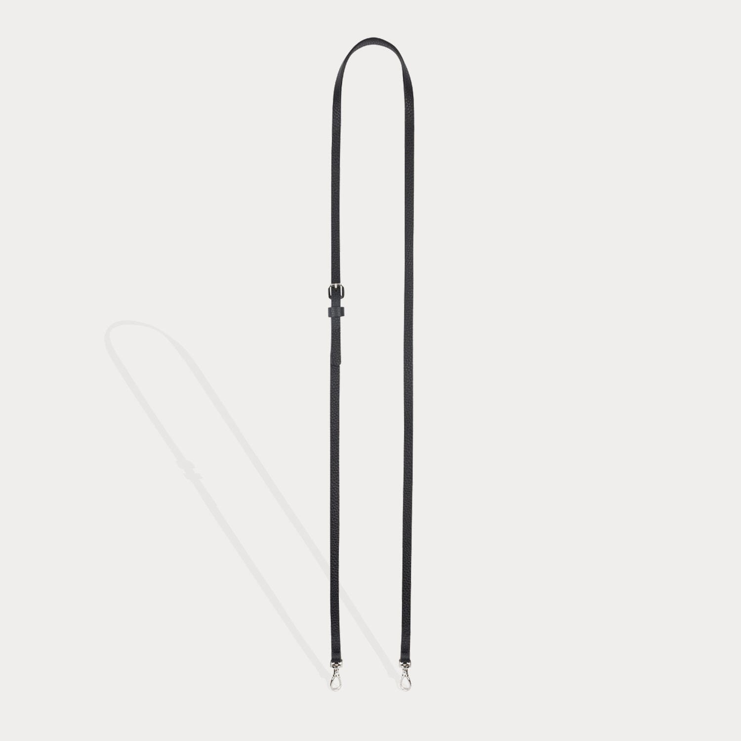Emma Pebble Leather Adjustable Strap - Black/Silver Strap Bandolier 